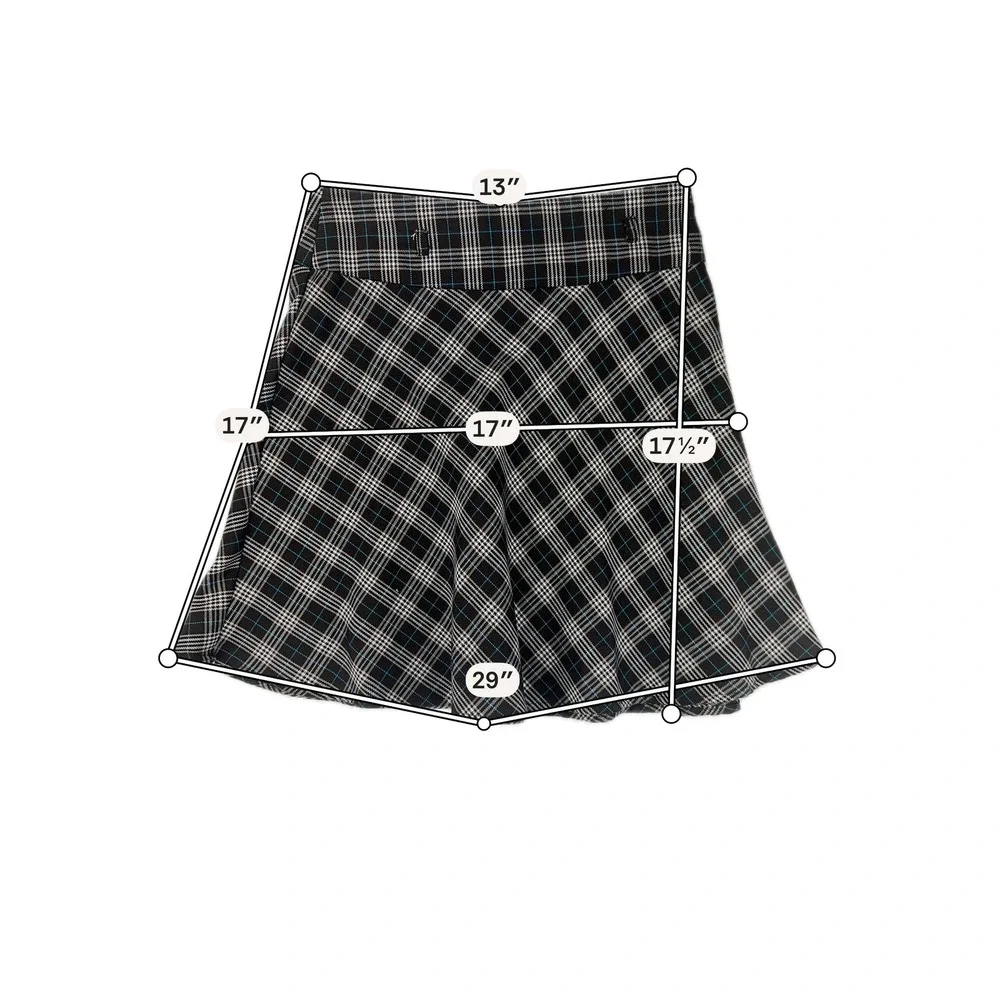 Joey B Skirt Womens 12 Brown Plaid Skater Mini High Rise Preppy Dark‎ Academia